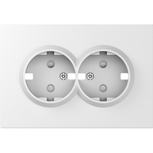 Изображение товара Накладка для розетки 2-й с заземлением, со шторками 16A 250 В~, матовый белый Donel A07 DE22233