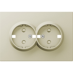 Изображение товара Накладка для розетки 2-й с заземлением, со шторками 16A 250 В~, шампань Donel A07 DE22251