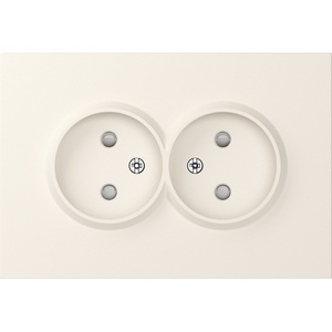 Изображение товара Накладка для розетки 2-й без заземления, со шторками 16A 250 В~, матовый кремовый Donel A07 DE22631