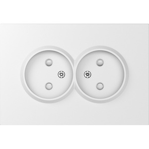 Изображение товара Накладка для розетки 2-й без заземления, со шторками 16A 250 В~, матовый белый Donel A07 DE22633
