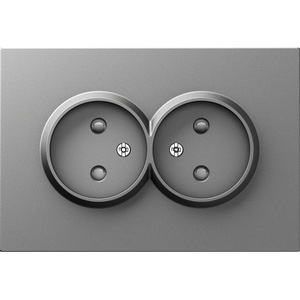 Изображение товара Накладка для розетки 2-й без заземления, со шторками 16A 250 В~, сталь Donel A07 DE22637