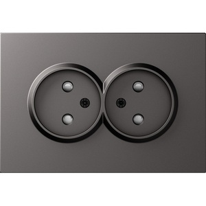 Изображение товара Накладка для розетки 2-й без заземления, со шторками 16A 250 В~, матовый титан Donel A07 DE22645