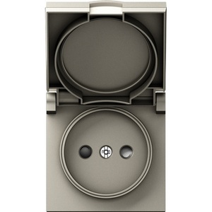 Изображение товара Накладка для розетки без заземления, с крышкой, 16A 250 В~, матовый кашемир IP44 Donel A07 DE43435