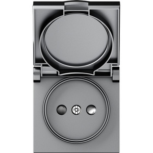 Изображение товара Накладка для розетки без заземления, с крышкой, 16A 250 В~, матовый серый IP44 Donel A07 DE43440