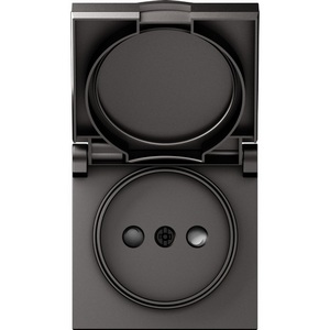 Изображение товара Накладка для розетки без заземления, с крышкой, 16A 250 В~, матовый титан IP44 Donel A07 DE43445