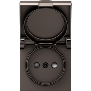 Изображение товара Накладка для розетки без заземления, с крышкой, 16A 250 В~, мокко IP44 Donel A07 DE43453