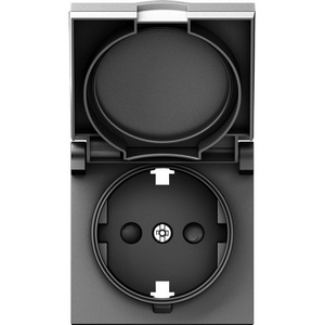 Изображение товара Накладка для розетки Schuko с заземлением, с крышкой, 16A 250 В~, сталь IP44 Donel A07 DE45437