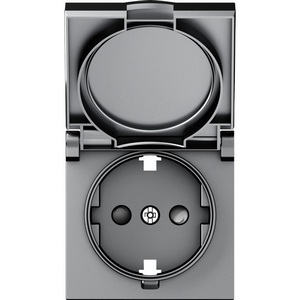 Изображение товара Накладка для розетки Schuko с заземлением, с крышкой, 16A 250 В~, матовый серый IP44 Donel A07 DE45440