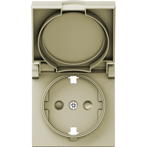 Изображение товара Накладка для розетки Schuko с заземлением, с крышкой, 16A 250 В~, шампань IP44 Donel A07 DE45451