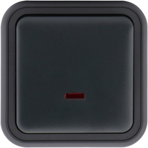 Изображение товара Переключатель 1-клавишный накладной с подсветкой, цвет антрацит IP55 Donel W55 DIP30628