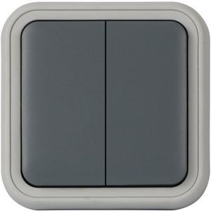 Изображение товара Рамка с клавишей для скрытой установки переключателя двухклавишного, цвет серый, IP55, серия W55 Donel W55 DIP60840
