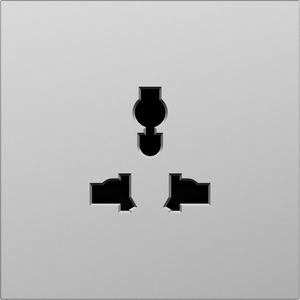 Изображение товара Накладка для розетки мультистандарт, со шторками 16A 250 В~, сталь Donel S08 DS11637