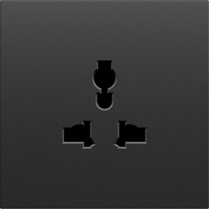 Изображение товара Накладка для розетки мультистандарт, со шторками 16A 250 В~, черный графит Donel S08 DS11657