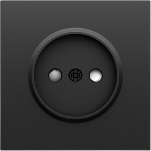 Изображение товара Накладка для розетки без заземления, со шторками 16A 250 В~, черный графит Donel S08 DS21657
