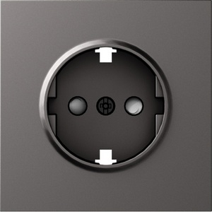 Изображение товара Накладка для розетки Schuko с заземлением, со шторками 16A 250 В~, матовый титан Donel S08 DS22045