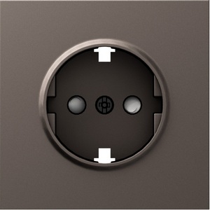 Изображение товара Накладка для розетки Schuko с заземлением, со шторками 16A 250 В~, мокко Donel S08 DS22053