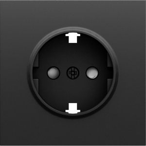 Изображение товара Накладка для розетки Schuko с заземлением, со шторками 16A 250 В~, черный графит Donel S08 DS22057