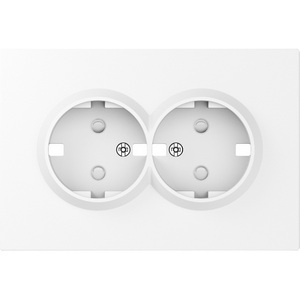 Изображение товара Накладка для розетки 2-й с заземлением, со шторками 16A 250 В~, глянцевый белый Donel S08 DS22203