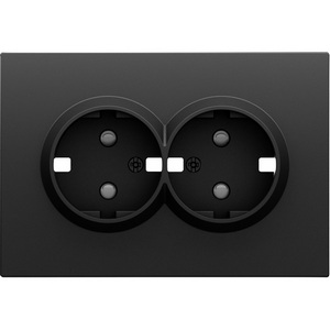 Изображение товара Накладка для розетки 2-й с заземлением, со шторками 16A 250 В~, черный графит Donel S08 DS22257