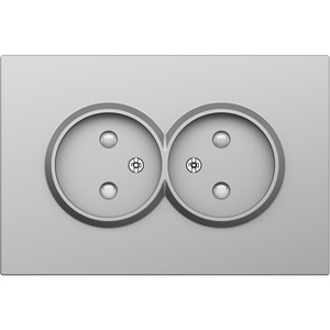 Изображение товара Накладка для розетки 2-й без заземления, со шторками 16A 250 В~, сталь Donel S08 DS22637