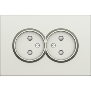 Изображение товара Накладка для розетки 2-й без заземления, со шторками 16A 250 В~, шампань Donel S08 DS22651