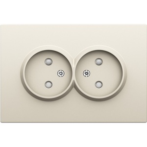 Изображение товара Накладка для розетки 2-й без заземления, со шторками 16A 250 В~, слоновая кость Donel S08 DS22655