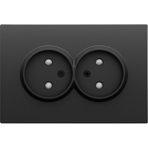 Изображение товара Накладка для розетки 2-й без заземления, со шторками 16A 250 В~, черный графит Donel S08 DS22657