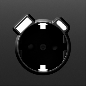 Изображение товара Накладка для розетки Schuko с зарядным устройством USB A+C, со шторками 16A 250В, черный графит Donel S08 DS22957