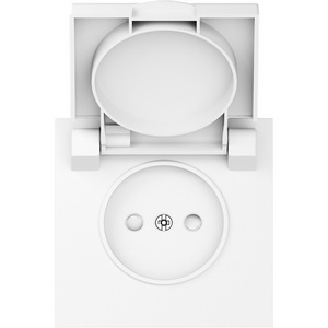 Изображение товара Накладка для розетки без заземления, с крышкой, 16A 250 В~, глянцевый белый IP44 Donel S08 DS43403