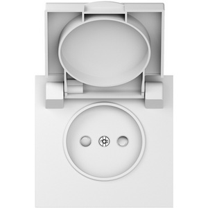 Изображение товара Накладка для розетки без заземления, с крышкой, 16A 250 В~, матовый белый IP44 Donel S08 DS43433