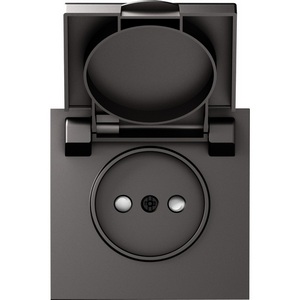 Изображение товара Накладка для розетки без заземления, с крышкой, 16A 250 В~, матовый титан IP44 Donel S08 DS43445