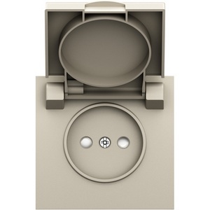 Изображение товара Накладка для розетки без заземления, с крышкой, 16A 250 В~, слоновая кость IP44 Donel S08 DS43455
