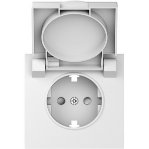 Изображение товара Накладка для розетки Schuko с заземлением, с крышкой, 16A 250 В~, матовый белый IP44 Donel S08 DS45433