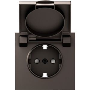 Изображение товара Накладка для розетки Schuko с заземлением, с крышкой, 16A 250 В~, мокко IP44 Donel S08 DS45453