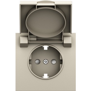 Изображение товара Накладка для розетки Schuko с заземлением, с крышкой, 16A 250 В~, слоновая кость IP44 Donel S08 DS45455