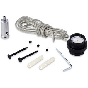 Изображение товара Токопроводящий прямой коннектор с подвесом и кабелем питания длиной 2000мм, с потолочным креплением Donolux Round Line Connector 180 DLR B1