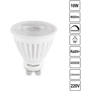 Изображение товара Светодиодная лампа Donolux DL18275 CERAMIC DL18275N10GU10 70Dim 10Вт, 4000K, 952Лм, Dim Triac