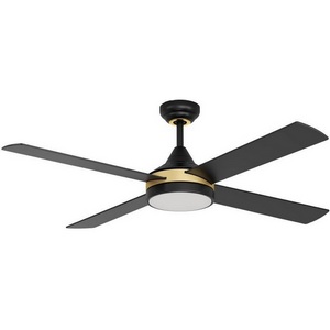 Изображение товара Потолочная люстра с вентилятором на штанге с пультом LED Eglo Trinidad 35118 сталь, акрил, черный, латунный, молочный