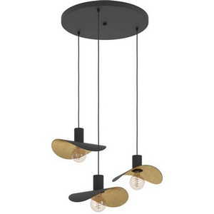 Изображение товара Подвесной светильник Eglo Saceda 390395 3x40W(E27) сталь, черный, золотой