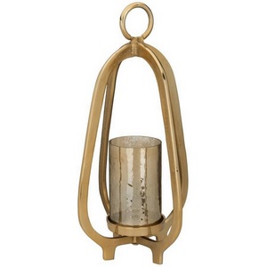 Изображение товара Подсвечник Eglo Ibusuki 422116 H620, D330, алюминий/стекло, золотой, янтарный