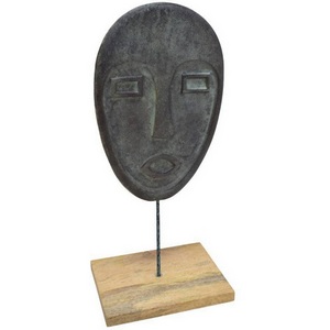 Изображение товара Статуэтка Лицо Eglo Hokuta 427034 L200, B155, H450, алюминий, дерево, цвет зеленая патина