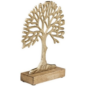 Изображение товара Фигурка дерево Eglo Kemaman 427563 L170, B50, H220 алюминий, дерево золотой, натуральный