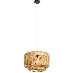 Изображение товара Подвесной светильник Eglo Hettonle 43868 1Х40W, E27 сталь, черный/дерево, натуральный