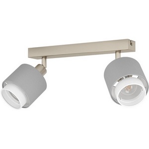 Изображение товара Спот Eglo Bellizzi 9010462x7,5W (E27), L310, B90, H185, сталь, матовый никель/текстиль, серый, белый