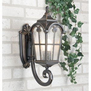 Изображение товара Настенный уличный фонарь IP44 U черное золото Elektrostandard Mira