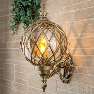 Изображение товара Настенный светильник уличный в виде фонаря IP44 U черное золото Elektrostandard Sirius