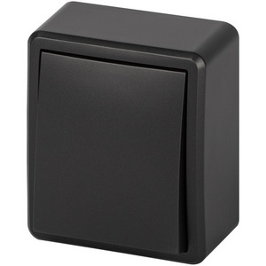 Изображение товара Выключатель накладной одноклавишный (антрацит) ЭРА 11-1201-05
