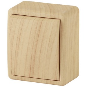 Изображение товара Выключатель накладной одноклавишный (сосна) ЭРА 11-1201-11