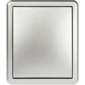 Изображение товара Выключатель накладной одноклавишный с подсветкой (алюминий) ЭРА 11-1202-03