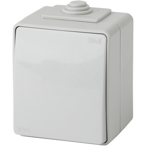 Изображение товара Проходной переключатель накладной одноклавишный (серый) IP65 ЭРА 11-1603-03